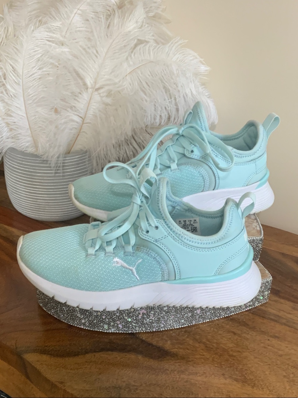 Puma Minty Aqua Lace-Up Sneakers